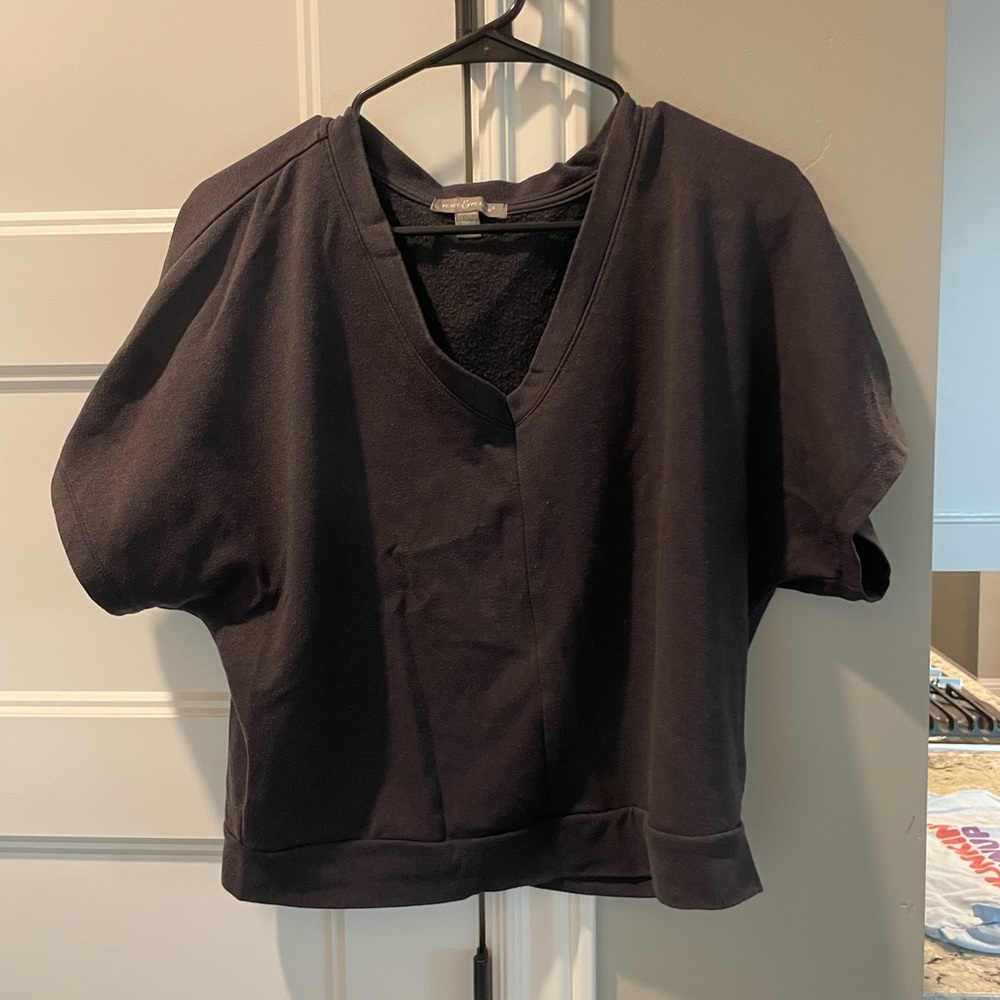 Sweater short sleeve crop top